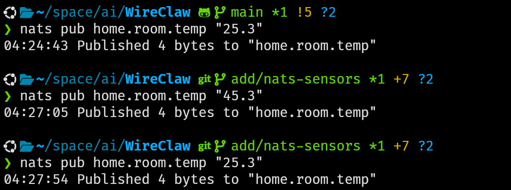 NATS publish triggering rule